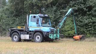 Hedgecutting 2023 - Unimog U218 & Front Mounted Mulag Flail Trimming Cutting Hedges (3/3)