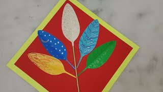 Show piece making with paper leaves / Wall hanging paper leaves making ideas