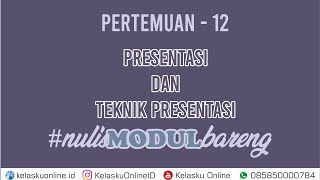 Pertemuan-12 Presentasi dan Teknik Presentasi | Modul Terintegrasi Youtube