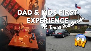 Dad & Kids First Experience At Texas Roadhouse 😨😳