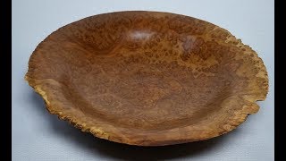 Wood turning - Brown Mallee burl natural edge bowl