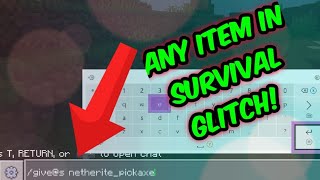 Any Item in Survival Glitch Minecraft Bedrock 1.16