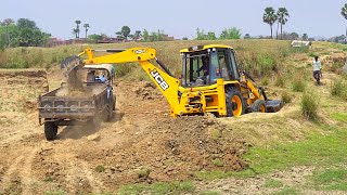 Two Sonalika🚜Tactor and a JCB 3dx Backhoe Machine Going to Another Village For Tractor Loading