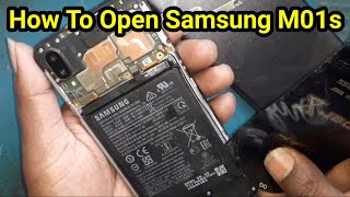 How To Open Samsung M01s / Samsung M01s Open Back Cover / Samsung M01s Battery Disconnect