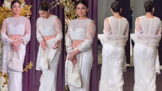 Uff She Is Damn HOt 🔥🥵 Shamita Shetty FlaunNts Her Huge Figur In White Transparent Saree With Blouse