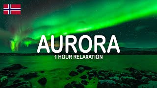 AURORA - NORWAY 🇳🇴 {4K} 1HOUR WITH RELAXATION PIANO MUSIC