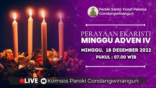 PERAYAAN EKARISTI MINGGU ADVEN IV - Minggu, 18 Desember 2022