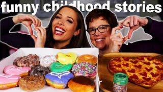 KRISPY KREME DONUTS & PIZZA MUKBANG (ft. my mom!)