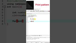 Number pattern | print pattern using C++ | #shorts #new #trending #viral #ytshorts #cpp