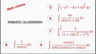 integration by substitution examples 5 to 9