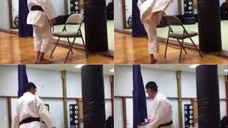 All Karate kicks training with steel chair.