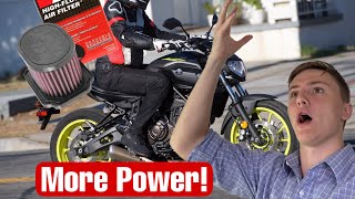 2018 Yamaha MT-07 Air Filter Replacement (More Power)