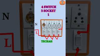 4 switch 3 socket 1 holder wiring connection diagram #shorts #wiring #electricalvideos #tips