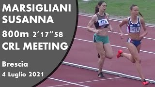 Susanna Marsigliani 800m 2m17s58 CRL meeting Brescia 4 Luglio 2021