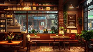 Calm Jazz Music in Coffee Shop - Rainy Ambience for Relaxing, Studying, and Working