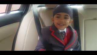 Naampreets going to his 1st Day of school