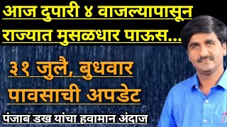 Part-2314- आज दुपारी ४ वाजल्यापासून राज्यात अतिशय मुसळधार पाऊस होणार...|| पावसाचा जोर प्रचंड राहणार