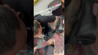 Tattoo artist and I jamming to country. Always raises some brows #viral #trending #fyp #shorts