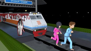 Yuta Dan Mio Bertemu Banyak Hantu Pocong Dan Kuntilanak Di Stasiun Kereta Api || Sakura Schoo