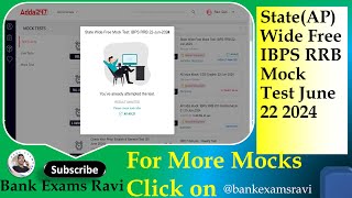 ✍️State Wide Free IBPS RRB Mock Test 22-June 2024|Adda Mock Test🚀 How To Increase Mock Test Speed