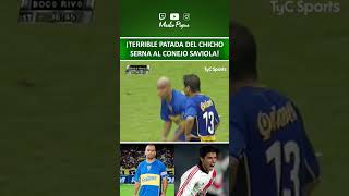 ¡TERRIBLE PATADA DE CHICHO SERNA AL CONEJO SAVIOLA! #futbolargentino #boca #river #superclasico