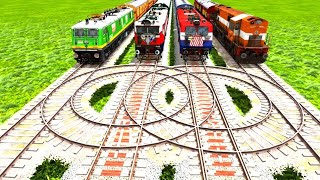 VERY IMPOSSIBLE DOUBLE LOOPING CIRCLE RAILWAY TRACKS VS HIGHEST SPEED TRAINS|Train Simulator|