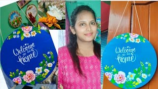 Welcome Door Hanger | DIY craft | welcome board design @tulikasart1299