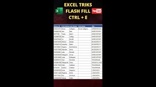 Excel Tricks | Flash Fill | #excelshortsvideo | #swapnjeet