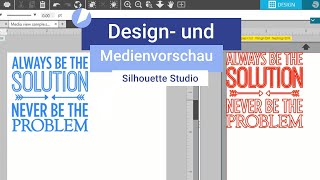 Silhouette Studio I Design-  und Medienvorschau