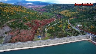 le barrage du Salagou vu avec un drone : Décembre 2017 . Sécheresse ou pas ????.