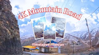 4K time lapse of mountain road in Tehran - Iran