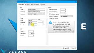 Veloce - Création d'un produit d'inventaire (Gestion des stocks)