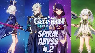 Spiral Abyss 4.2 (9★) | C0 Furina (R5 Festering Desire) +  C0 Neuvillette | C4 👑👑👑 Raiden Shogun