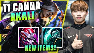 T1 CANNA PLAYING AKALI W/ NEW ITEMS VS SHEN | S11 T1 PLAYERS STREAM HIGHLIGHTS