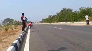 Zooming by at 200+ at Belur cross hasan road