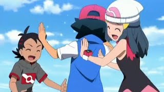 Ash And Dawn Playing In beach [ Pokemon Journeys EP = 75 ]