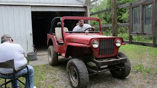 1948 willys CJ2A Inline 6 Engine Removal Day 1.