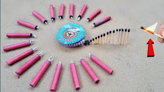 Matches stick chain Reaction domino vs diwali crackers amazing Experiment 😱यह क्या हो गया 😱