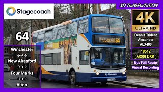 [Stagecoach South] 64 ~ Winchester, The Broadway ➝ Alton Station【4K UW】