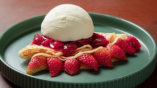 Creps con salsa de frutos rojos, fresas, kiwi y helado | Explicación paso a paso