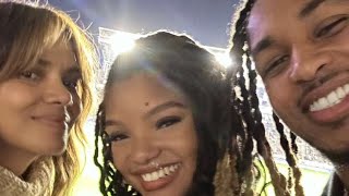 DDG and Halle 26th Snapchat stories (football game date with Halle berry