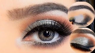 Silver Grey Bridal Eye Makeup Tutorial step by step|zubaria