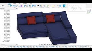 Corner sofa design in Fusion 360