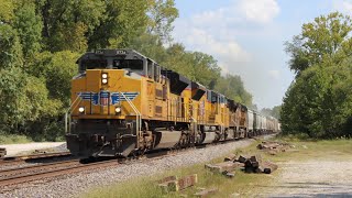 UP 8734 leads train MASNP blasting through Sherman, MO! 9/16/22