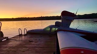 Epic close up water float plane takeoff