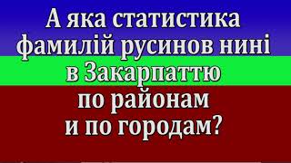 ч 334 А яка статистика фамилій русинов нині в Закарпаттю по районам и по городам