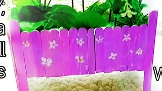 "Cute and Beautiful Flower Vase Making Using an Icecream Stick "