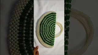 Cristal Purse Making at home/পুতির অর্ধচন্দ্র ব্যাগ #ytshorts #handmade #chandbag