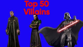 Top 50 Villains in Fiction