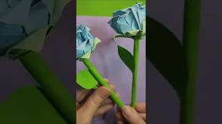 Blue paper origami roses easy #diy #craft #viral #craft #fun #shorts